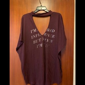 Women Graphic T-shirt with metallic lettering